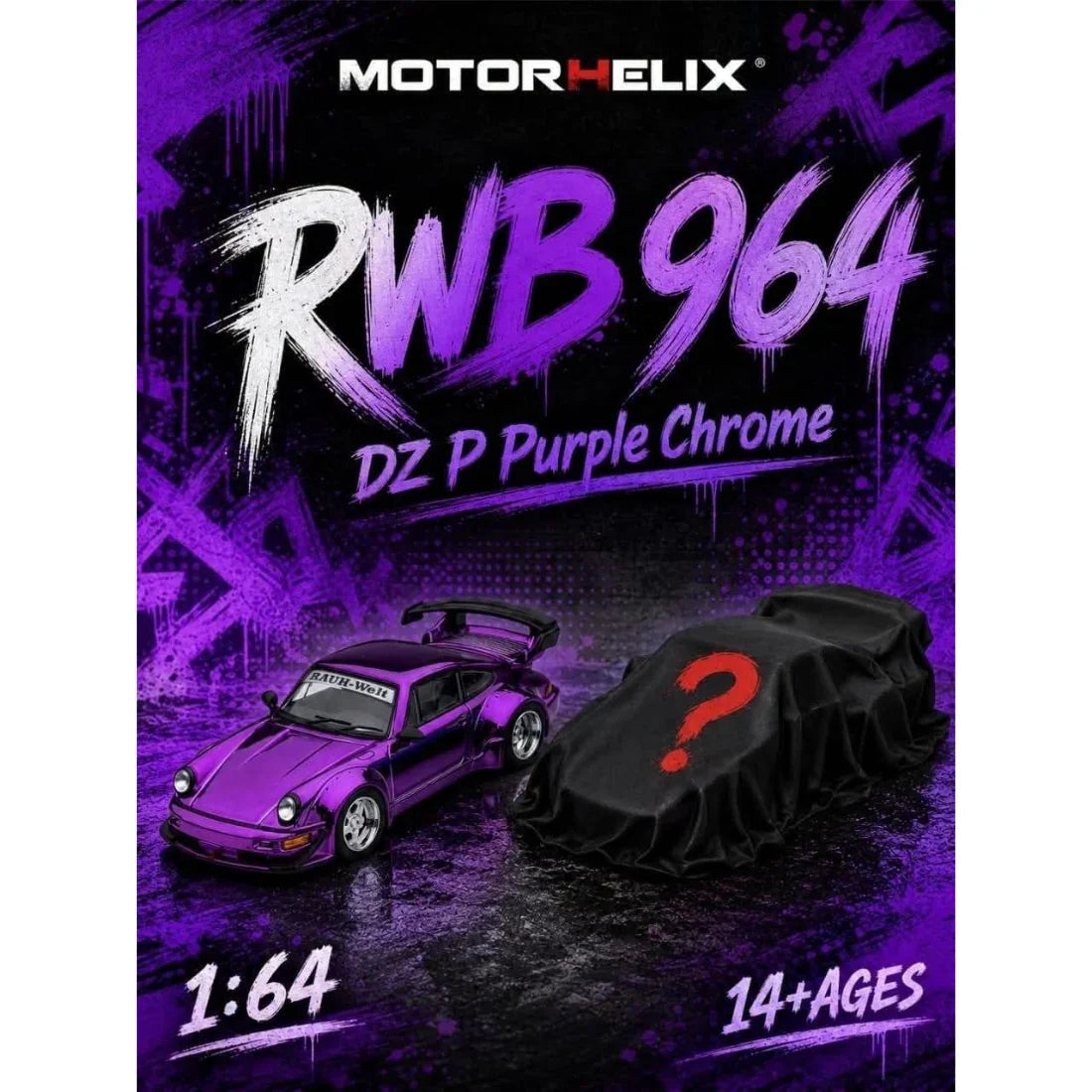 *Pre-Order* Porsche RWB with Display Engine DZ P, 1:64 Scale (Purple Chrome) collectible diecast model at Poketwheels