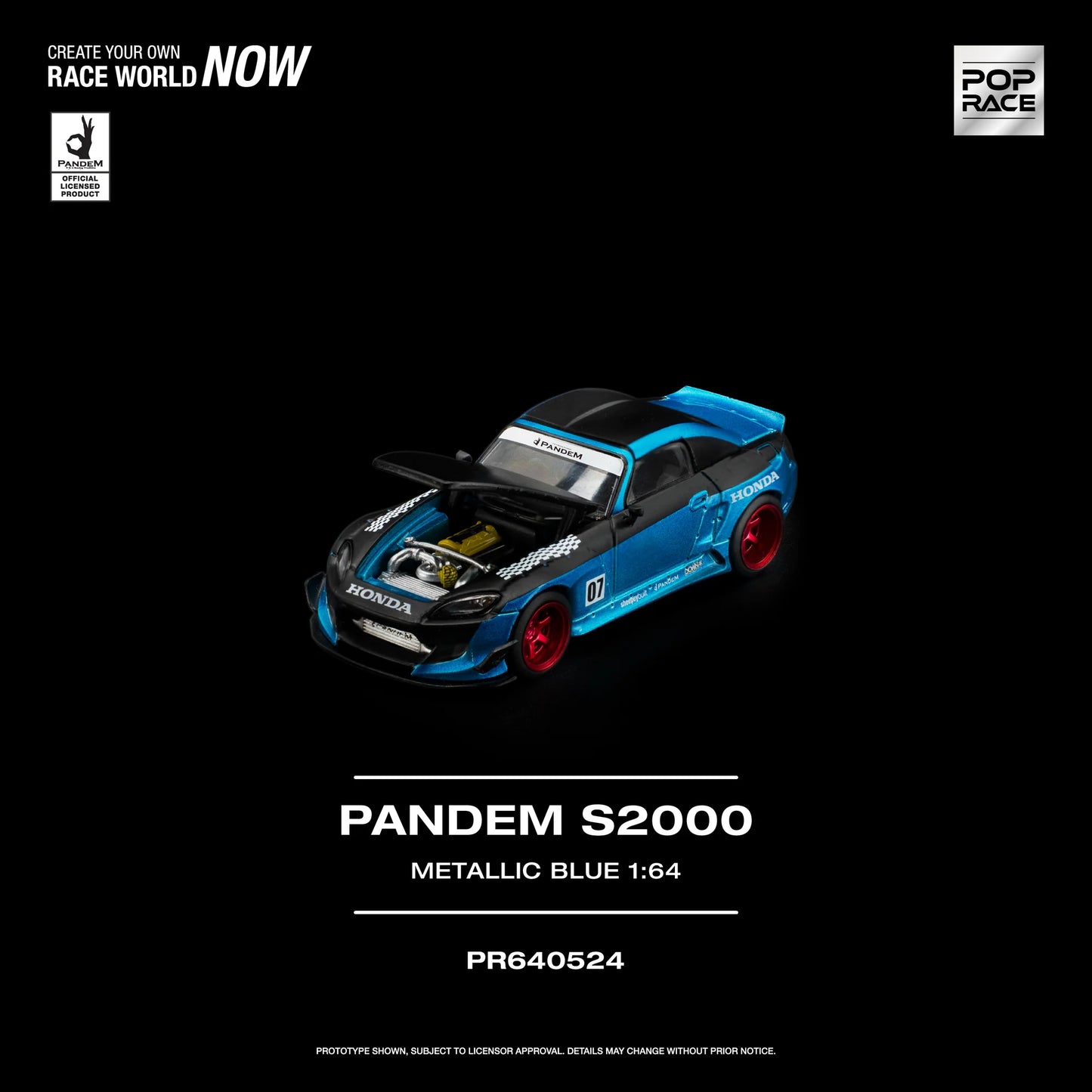 PRE-ORDER | Pandem Honda S2000 1:64 Scale (Metallic Blue) by POP RACE