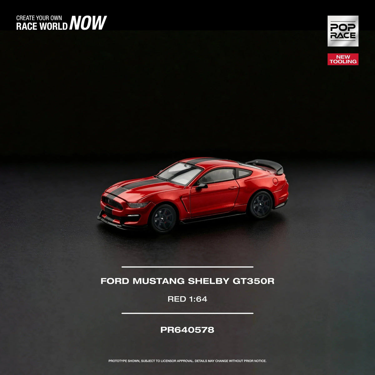 *PRE-ORDER* Ford Mustang Shelby GT350R Race, 1:64 Scale (Red) collectible diecast model at Poketwheels
