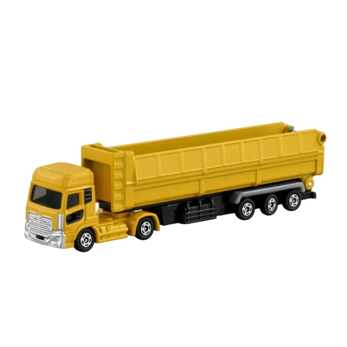 Tomica Long No.147 UD Truck Quon Trailer Dump, 1:89 Scale (Yellow) collectible diecast model at Poketwheels