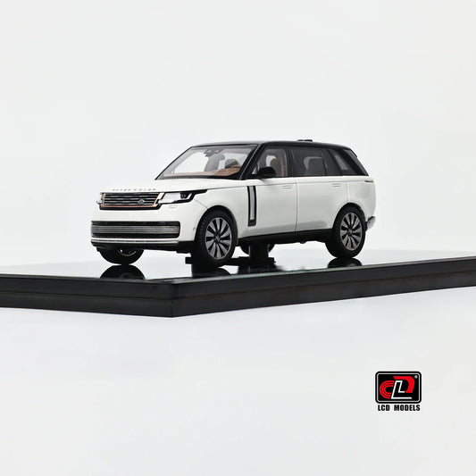 LCD Land Rover Range Rover SV Serenity White with Black Roof 1:43 Scale Diecast Model