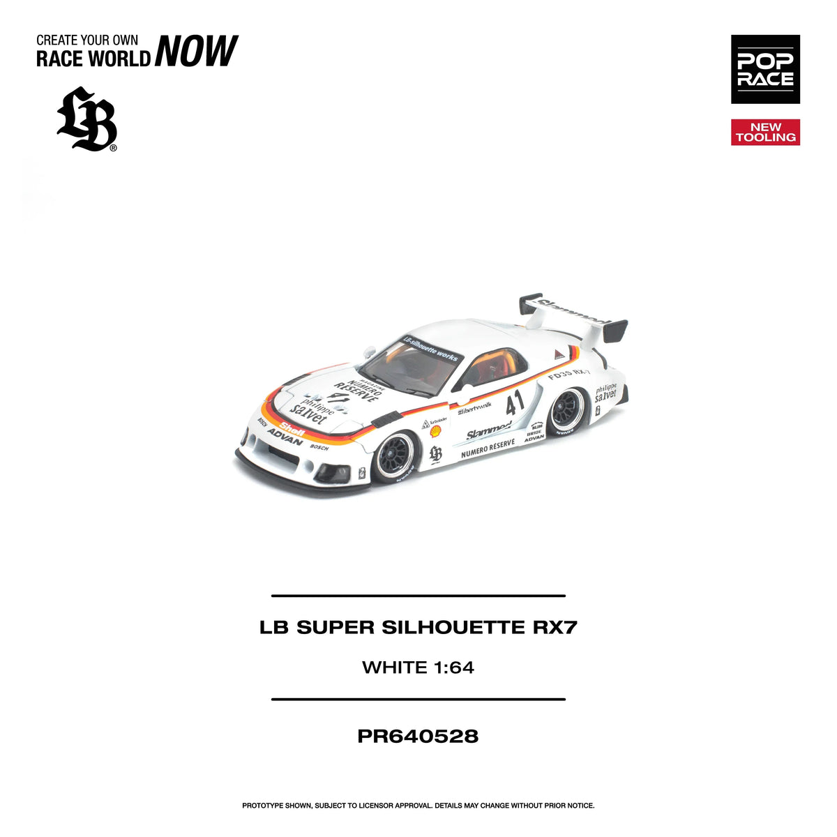 *PRE-ORDER* LB Super Silhouette RX7 (FD3S), 1:64 Scale (White) collectible diecast model at Poketwheels