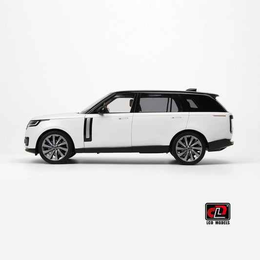 LCD Land Rover Range Rover SV Serenity 2022 White with Black Roof 1:18 Scale Diecast Model