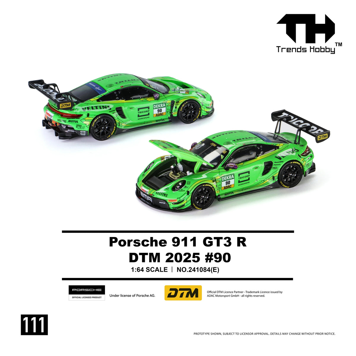 *PRE-ORDER* Porsche 911 GT3 R - DTM 2025 No.90, 1:64 Scale collectible diecast model at Poketwheels