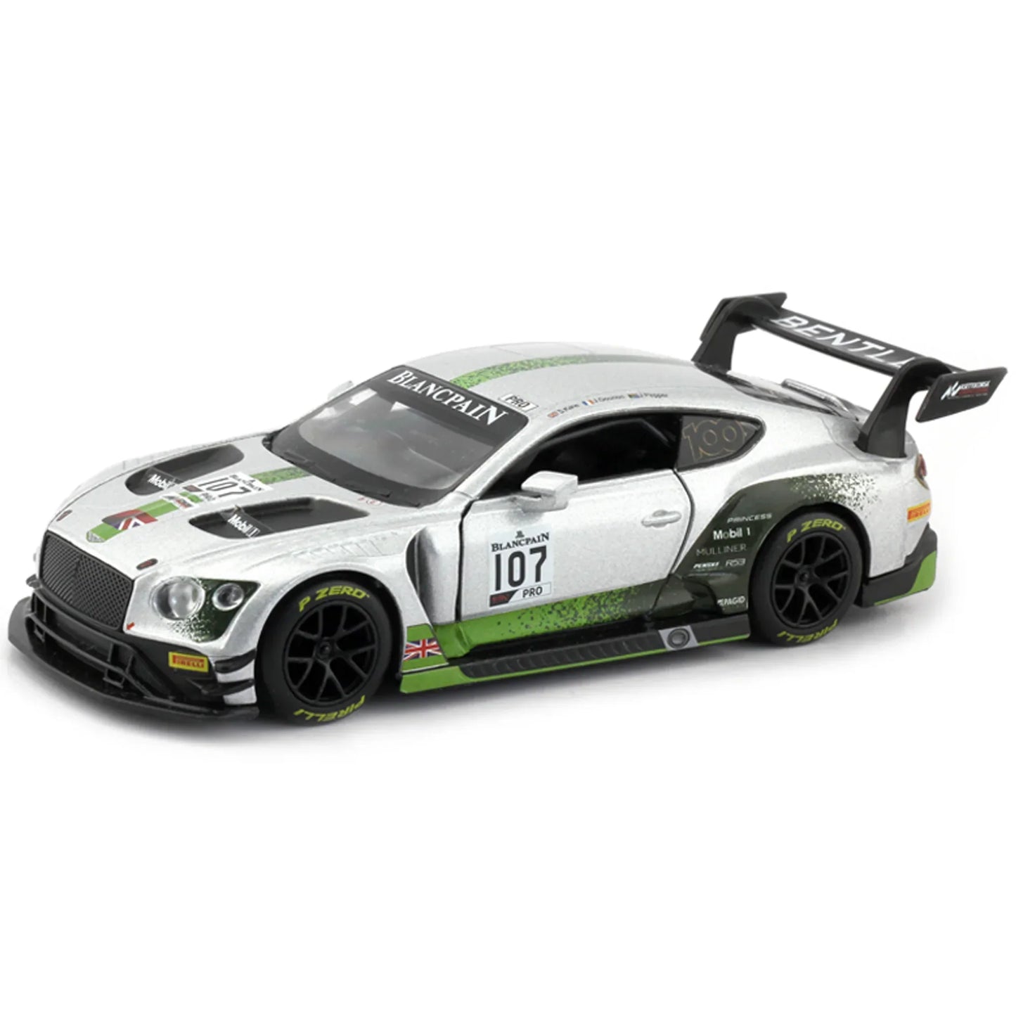 RMZ Bentley Continental GT3 Silver 1:32 Scale Diecast Model
