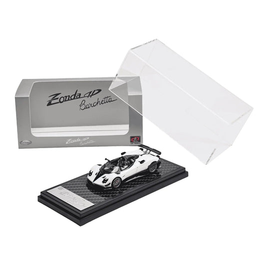 Premium scale diecast model car – Pagani Zonda HP Barchetta, 1:64 Scale (White) Collectible