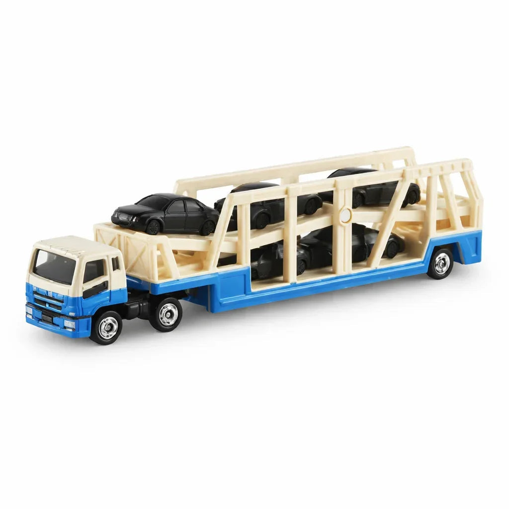 Tomica Long No.131 Mitsubishi Fuso Super Great Transporter, 1:89 Scale (White) collectible diecast model at Poketwheels