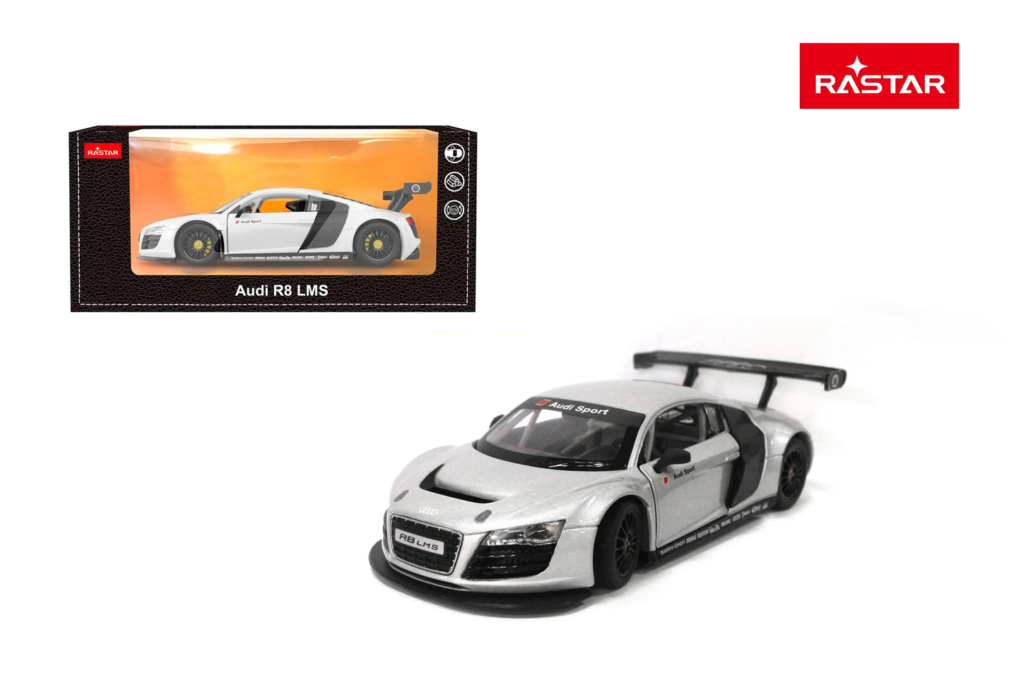 Rastar Audi R8 White 1:24 Scale Diecast Model
