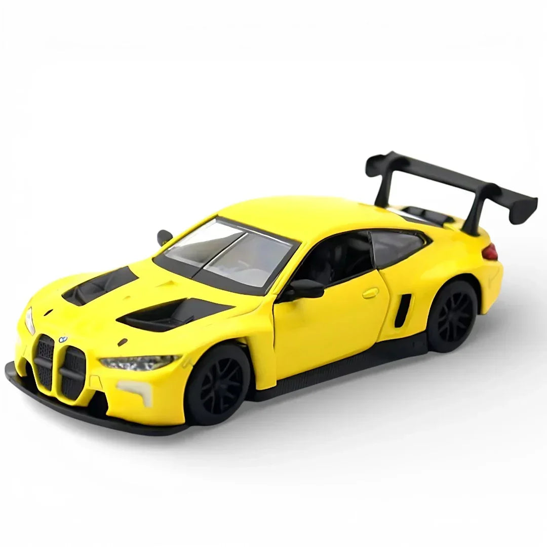 BMW M4 GT3, 1:43 Scale (Yellow) collectible diecast model at Poketwheels