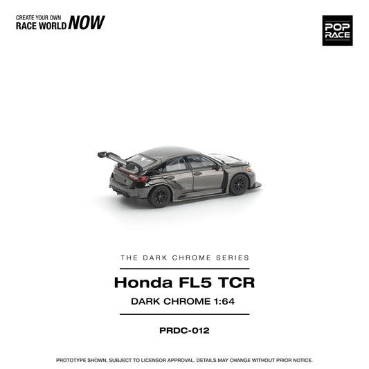 POPRACE Honda Civic FL5 TCR Dark Chrome 1:64 Scale Diecast Model (Pre-Order)