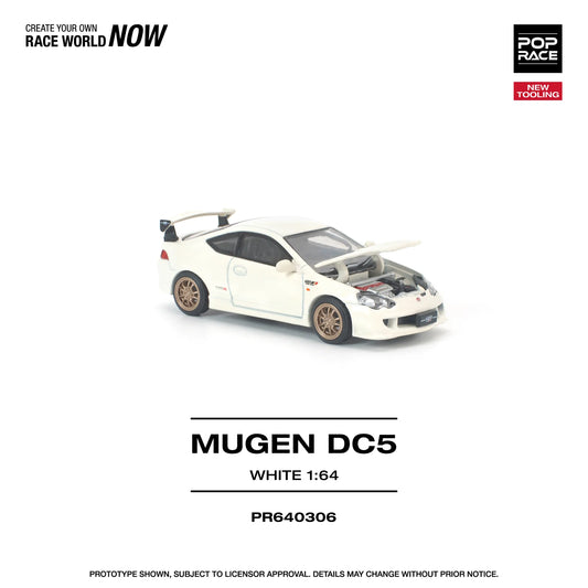 POPRACE Honda DC5 Mugen New Tooling White 1:64 Scale Diecast Model (Pre-Order)