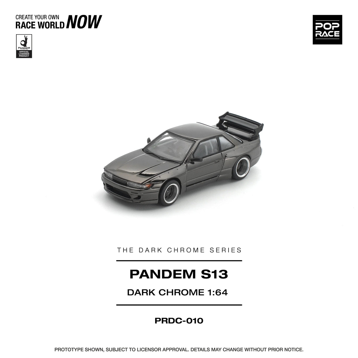 *PRE-ORDER* Pandem S13, 1:64 Scale (Dark Chrome) collectible diecast model at Poketwheels