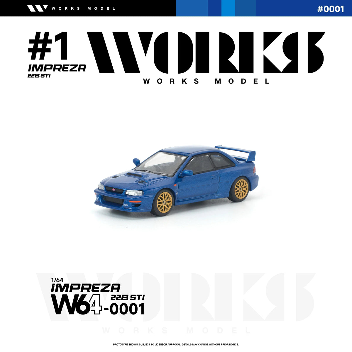 *PRE-ORDER* Subaru Impreza 22B STI, 1:64 Scale (Blue) collectible diecast model at Poketwheels