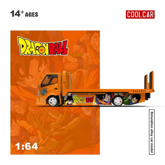 Premium scale diecast model car – Hino H300 Transport Trailer - Dragon Ball Livery, 1:64 Scale Collectible