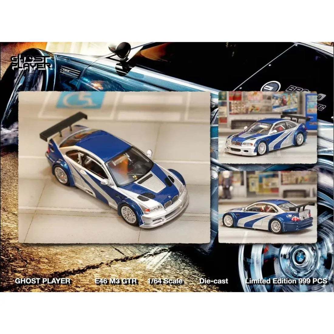 BMW M3E46 GTR (Limited to 1 of 999), 1:64 Scale collectible diecast model at Poketwheels
