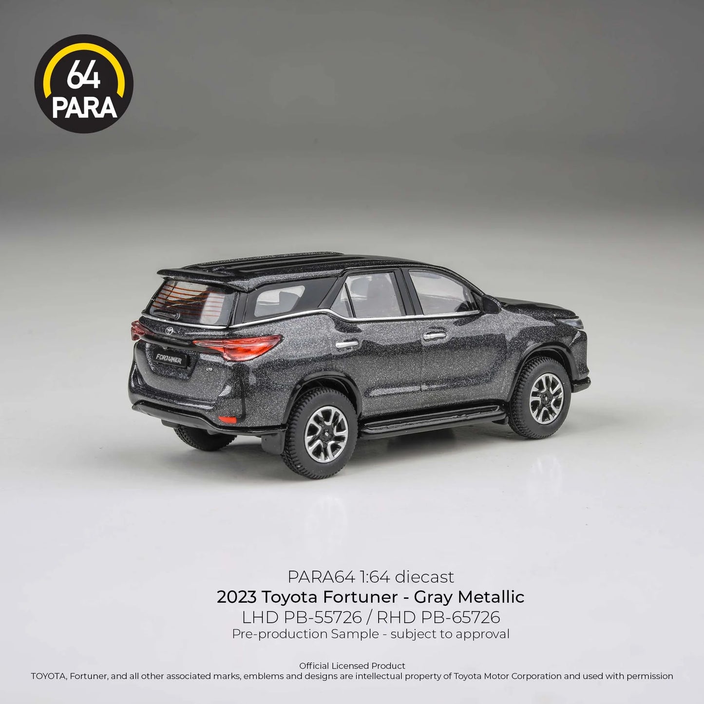 *PRE-ORDER* PARA64 Toyota Fortuner 2023, 1:64 Scale (Grey Metallic)