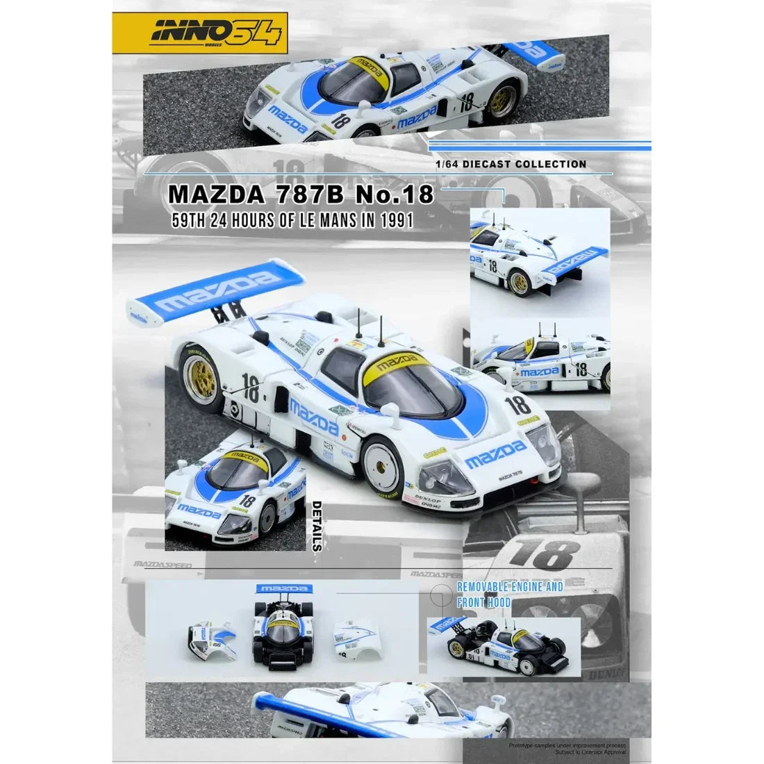 *PRE-ORDER* Mazda 787B No.18 59th 24 Hours Le Mans 1991, 1:64 Scale collectible diecast model at Poketwheels