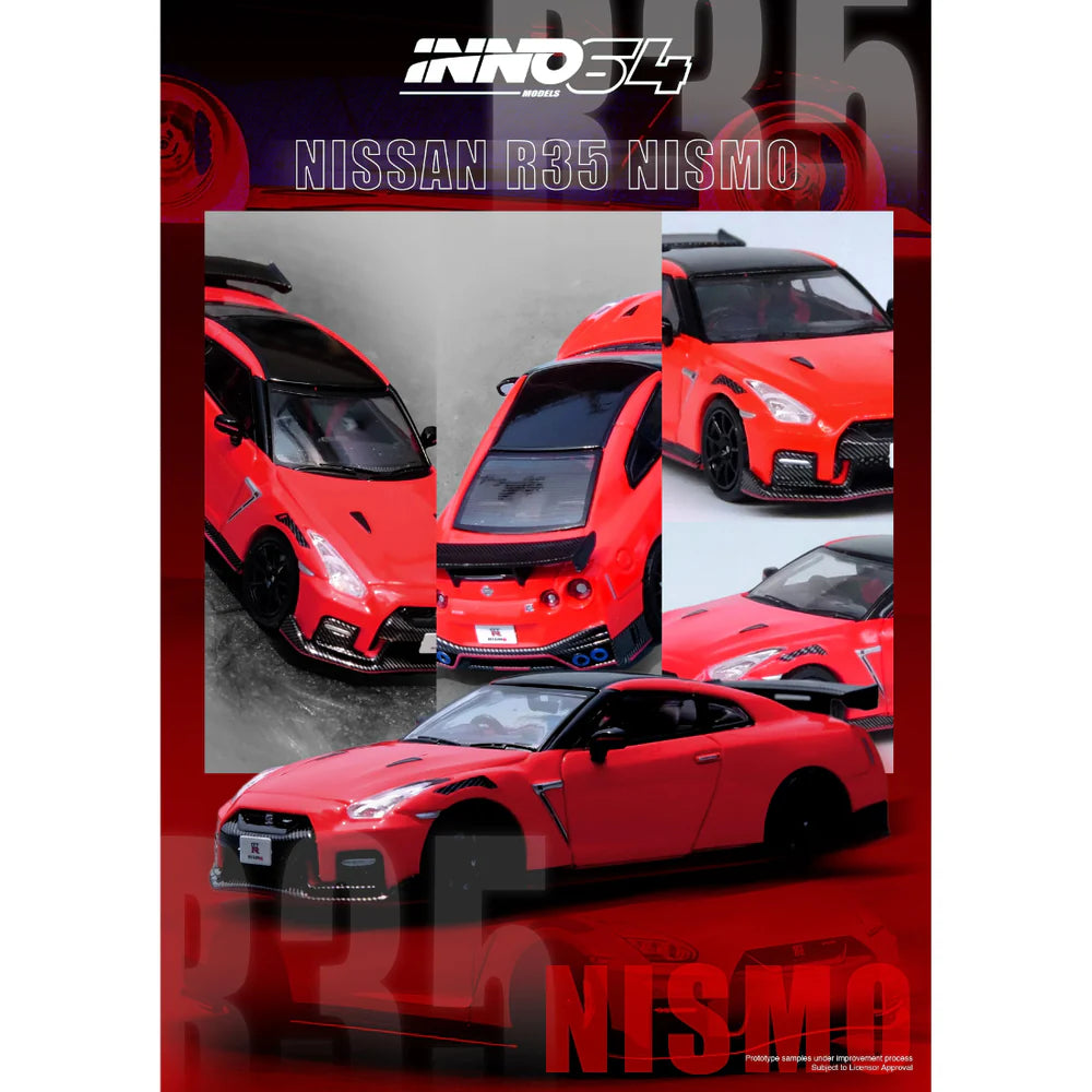 INNO64 Nissan GT-R (R35) Nismo, 1:64 Scale (Red)