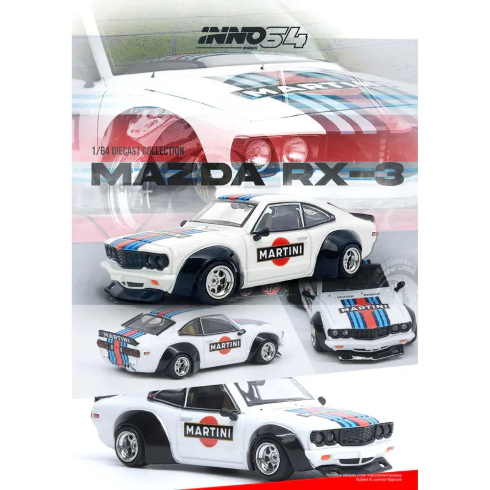 INNO64 Mazda Savanna RX-3 Martini Racing Livery 1:64 Scale Diecast Model