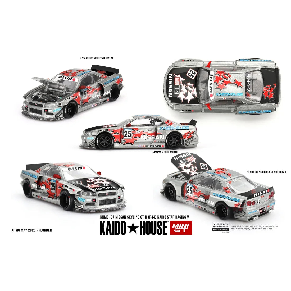 Nissan Skyline GT-R (R34) Kaido Star Racing V1, 1:64 Scale collectible diecast model at Poketwheels