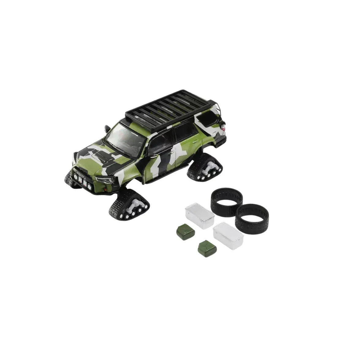 Toyota 4Runner Pre-Runner Snow Edition Modified Split with Accessories (Camouflage) collectible diecast model at Poketwheels