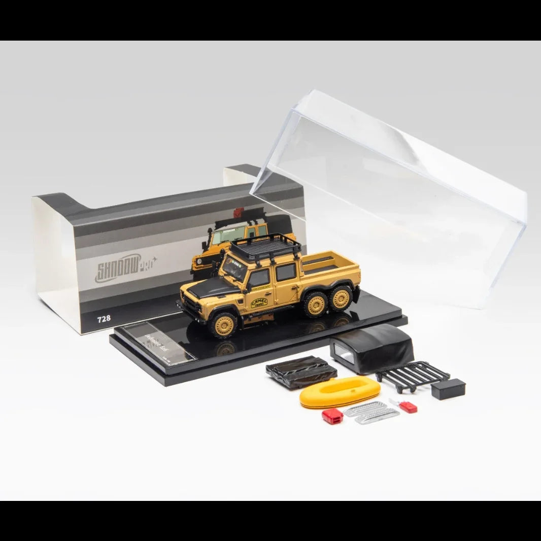 *PRE-ORDER* Land Rover Defender 6x6 (Modified Version) with Accessories (Yellow) collectible diecast model at Poketwheels