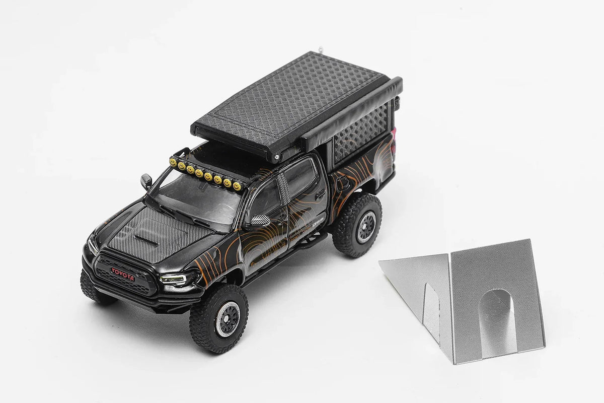 Toyota Tacoma Widebody Campervan, 1:64 Scale (Black) collectible diecast model at Poketwheels