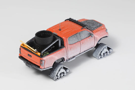 GCD Toyota Tacoma LHD Snowflake with Accessories Orange 1:64 Scale Diecast Model
