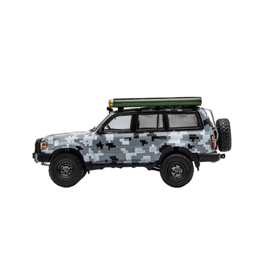 Premium scale diecast model car – Toyota Land Cruiser LC80 Modified Version, 1:64 Scale (Grey) Collectible
