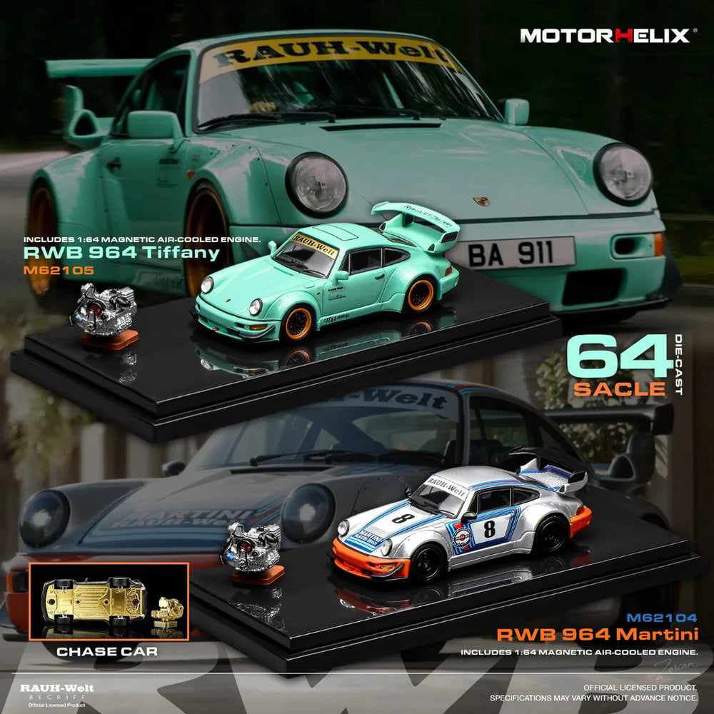 PRE-ORDER MOTOR HELIX RWB 964 Martini 1:64 Scale Diecast Model