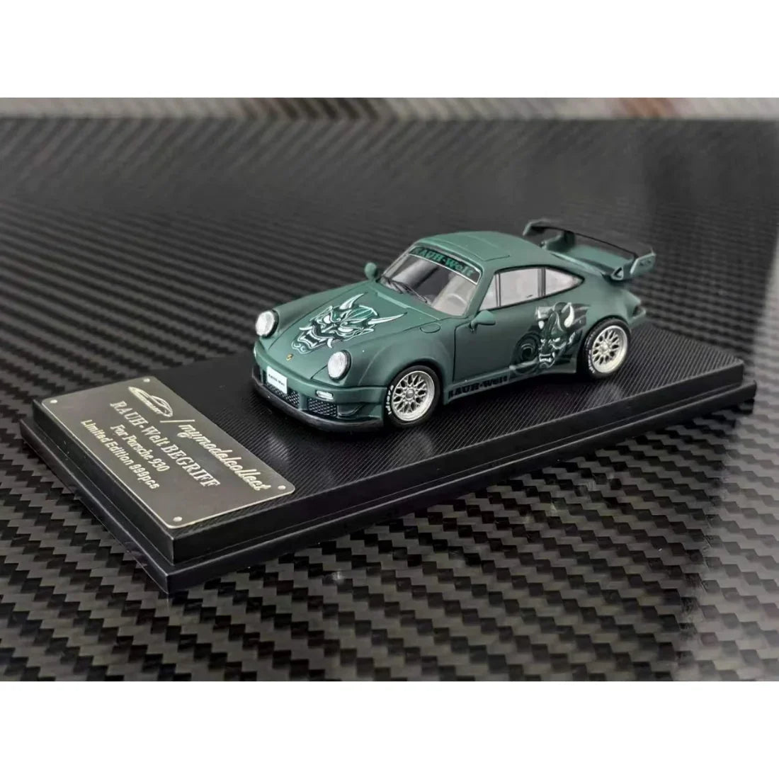 *PRE-ORDER* Porsche RWB 930 GT Wing (Hanna Mask Borisov Mask), 1:64 Scale (Green) collectible diecast model at Poketwheels