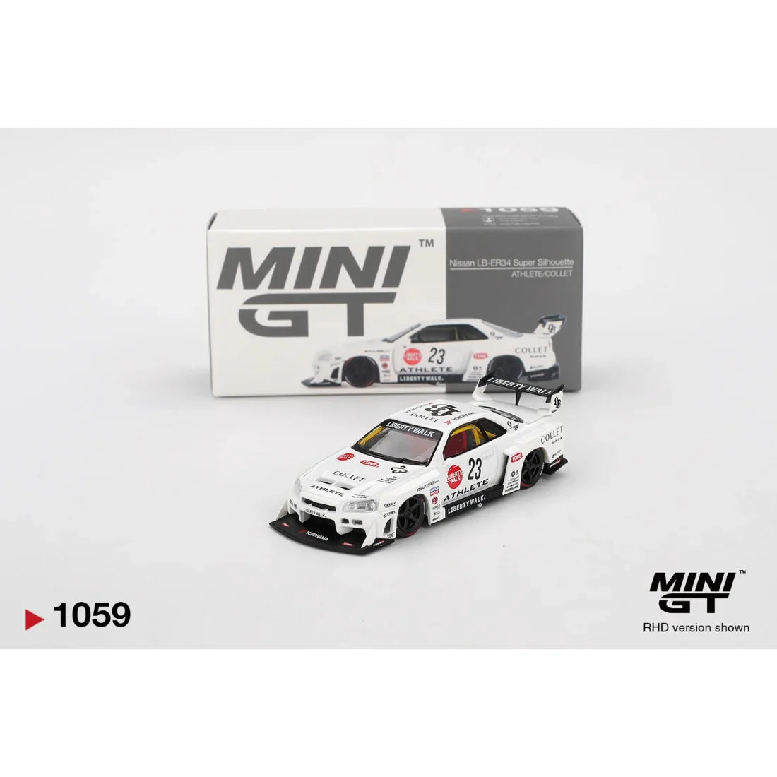 Nissan LB-ER34 Super Silhouette ATHLETE/COLLET, 1:64 Scale collectible diecast model at Poketwheels
