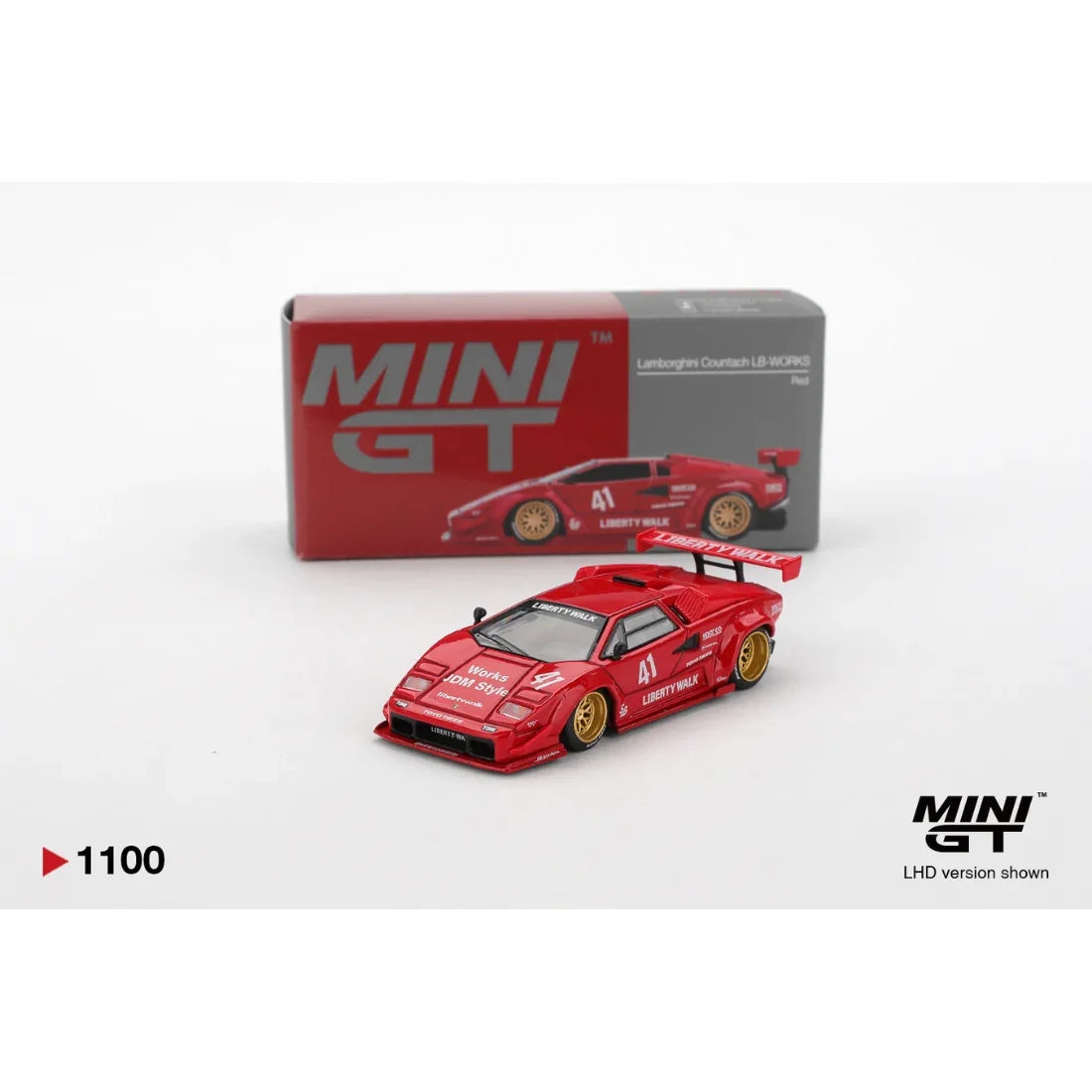 Lamborghini Countach LB-WORKS, 1:64 Scale (Red) collectible diecast model at Poketwheels