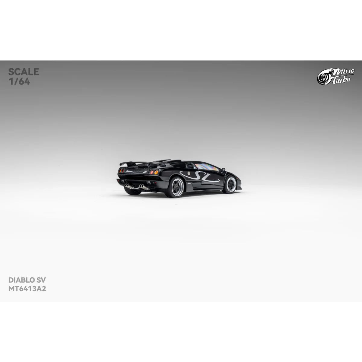 PRE-ORDER Works Model Custom Lamborghini Diablo SV, 1:64 Scale (Metallic Black)