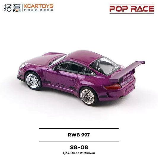 POPRACE Porsche RWB 997, 1:64 Scale (Purple)