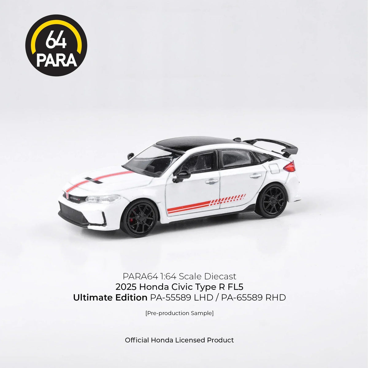 Honda Civic Type R FL5 Ultimate Edition 2025, 1:64 Scale (White) collectible diecast model at Poketwheels