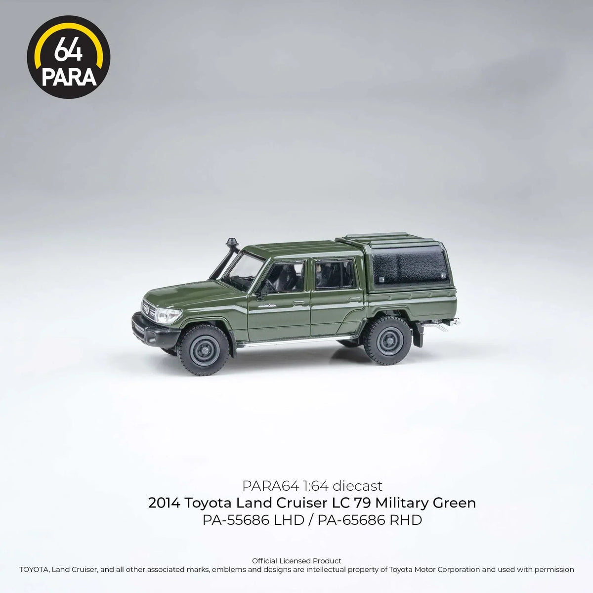Toyota Land Cruiser LC79 2014, 1:64 Scale (Green) collectible diecast model at Poketwheels