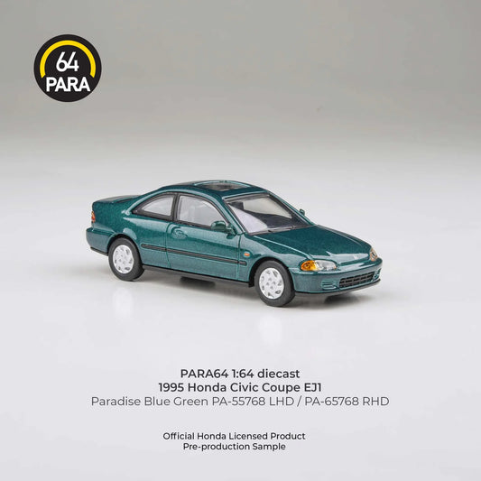 PARA64 Honda Civic Coupe EJ1 Paradise 1995 Blue Green 1:64 Scale Diecast Model (Pre-Order)