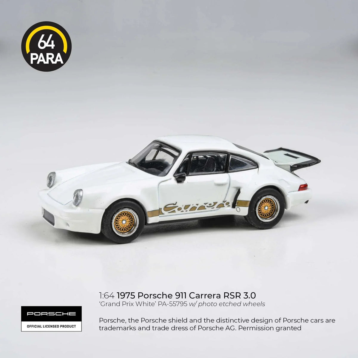 Porsche 911 Carrera RSR 3.0 Grand Prix, 1:64 Scale (White) collectible diecast model at Poketwheels