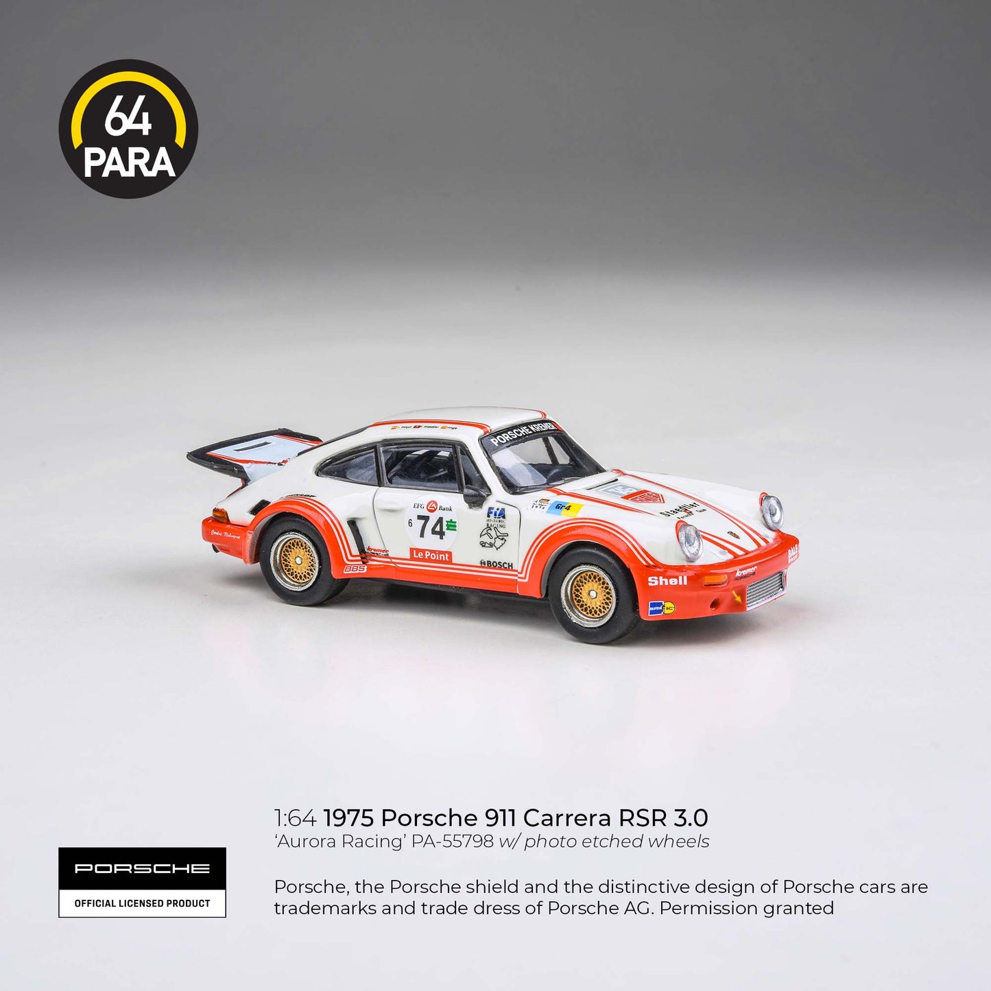 Porsche 911 Carrera RSR 3.0 1975 1:64 Scale Diecast Collectible