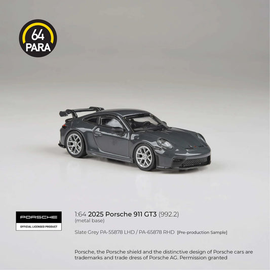 PARA64 Porsche 911 GT3 (992.2) 2025 Slate Grey 1:64 Scale Diecast Model (Pre-Order)