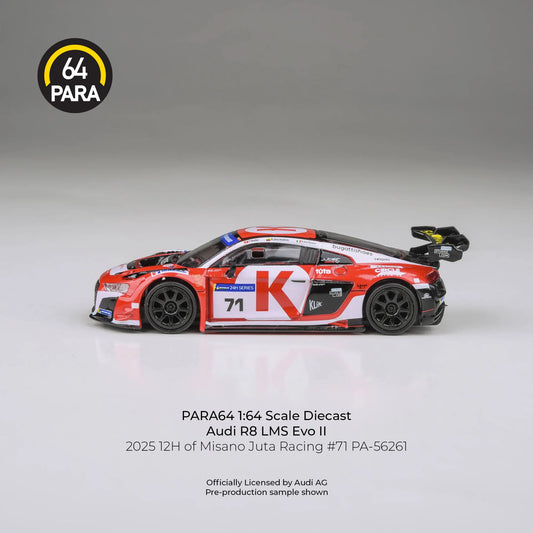 PARA64 Audi R8 LMS Evo 2025 12H of Misano Juta Racing #71 1:64 Scale Diecast Model (White & Red) – Pre-Order