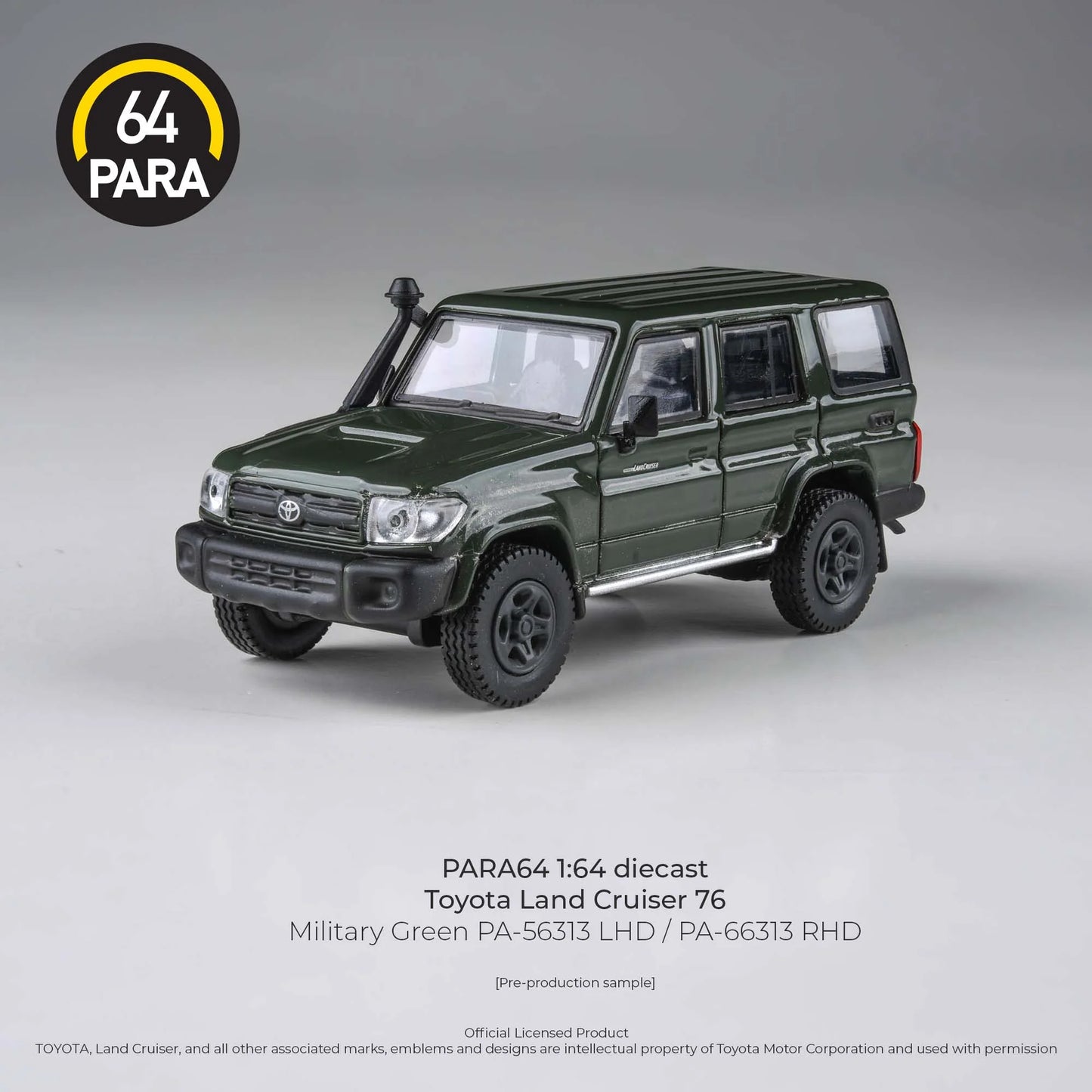 PARA64 Toyota Land Cruiser 76 2014 Military Green 1:64 Scale Diecast Model (Pre-Order)