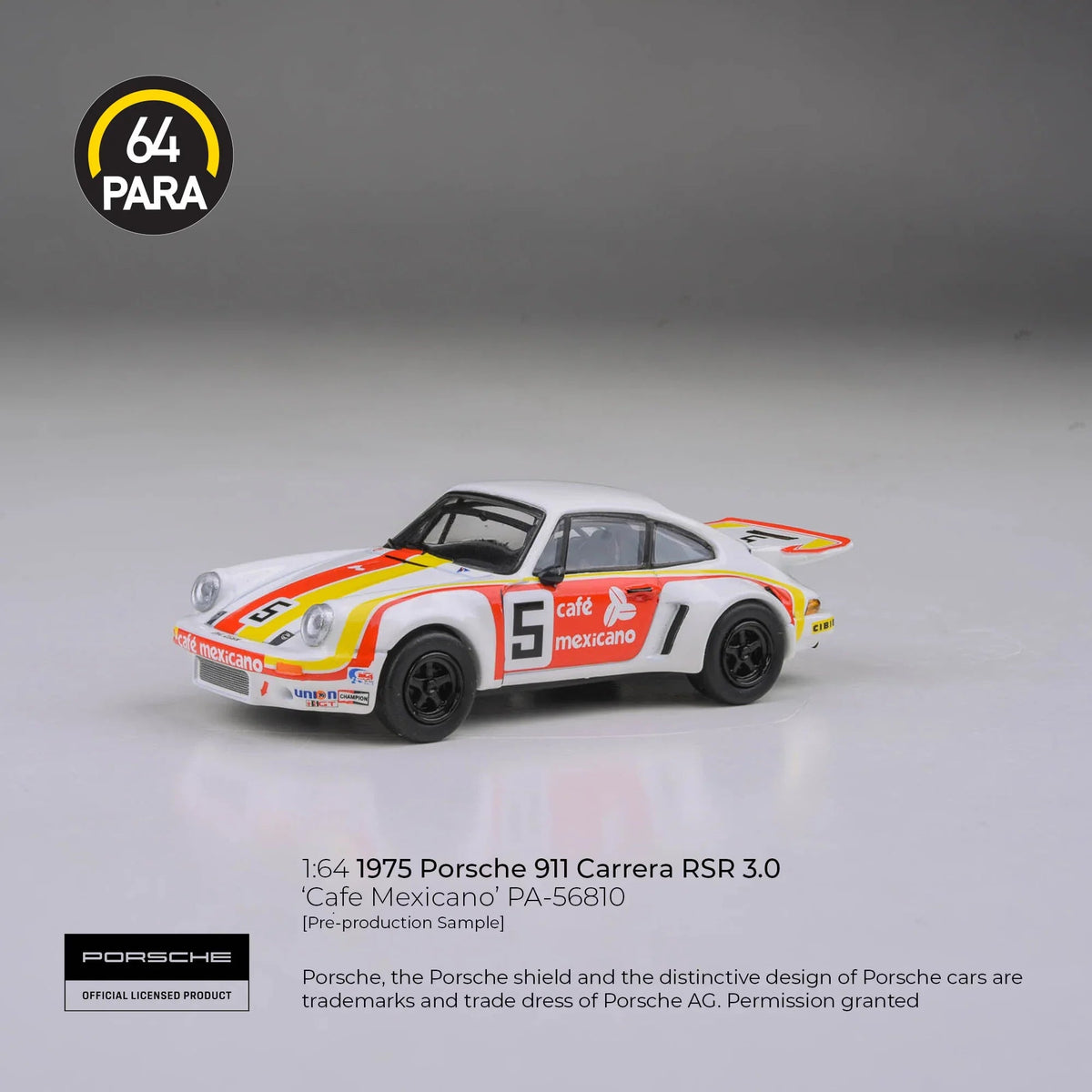 *PRE-ORDER* Porsche 911 3.0 RSR 'Café Mexicano' 1974, 1:64 Scale collectible diecast model at Poketwheels