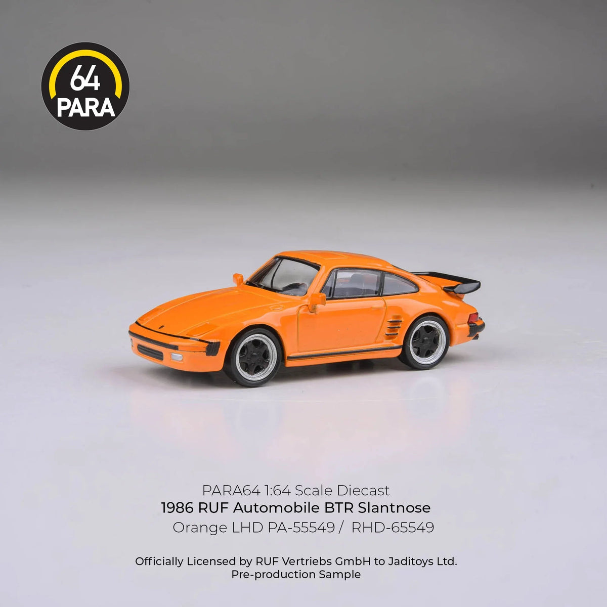 *PRE-ORDER* RUF BTR 1986, 1:64 Scale (Orange) collectible diecast model at Poketwheels