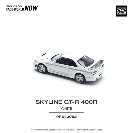 Premium scale model car for display – *PRE-ORDER* Skyline GT-R 400R, 1:64 Scale (White) Collectible