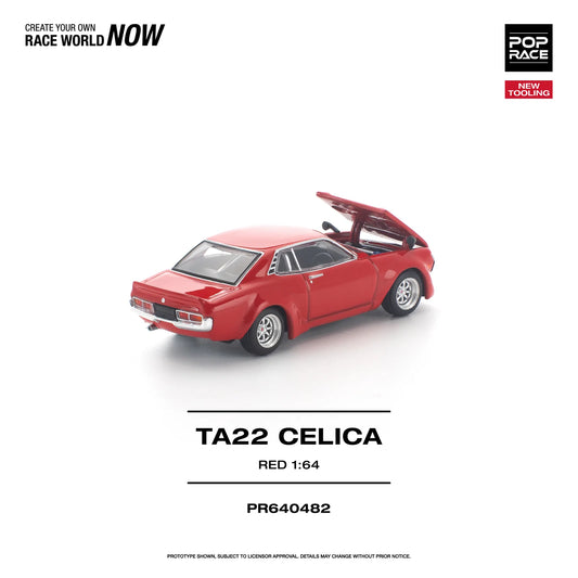 POPRACE Toyota Celica TA22 New Tooling Red 1:64 Scale Diecast Model (Pre-Order)