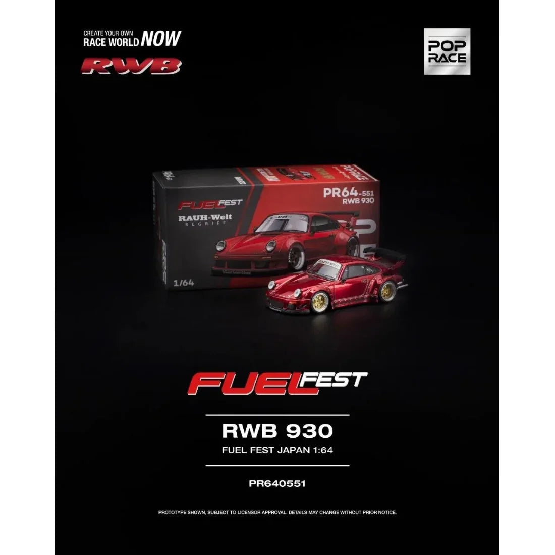 Porsche RWB 930 Fuel Fest , Fuji International Speedway, Japan (Open Rear Hood with Engine Details) 2026, 1:64 Scale collectible diecast model at Poketwheels