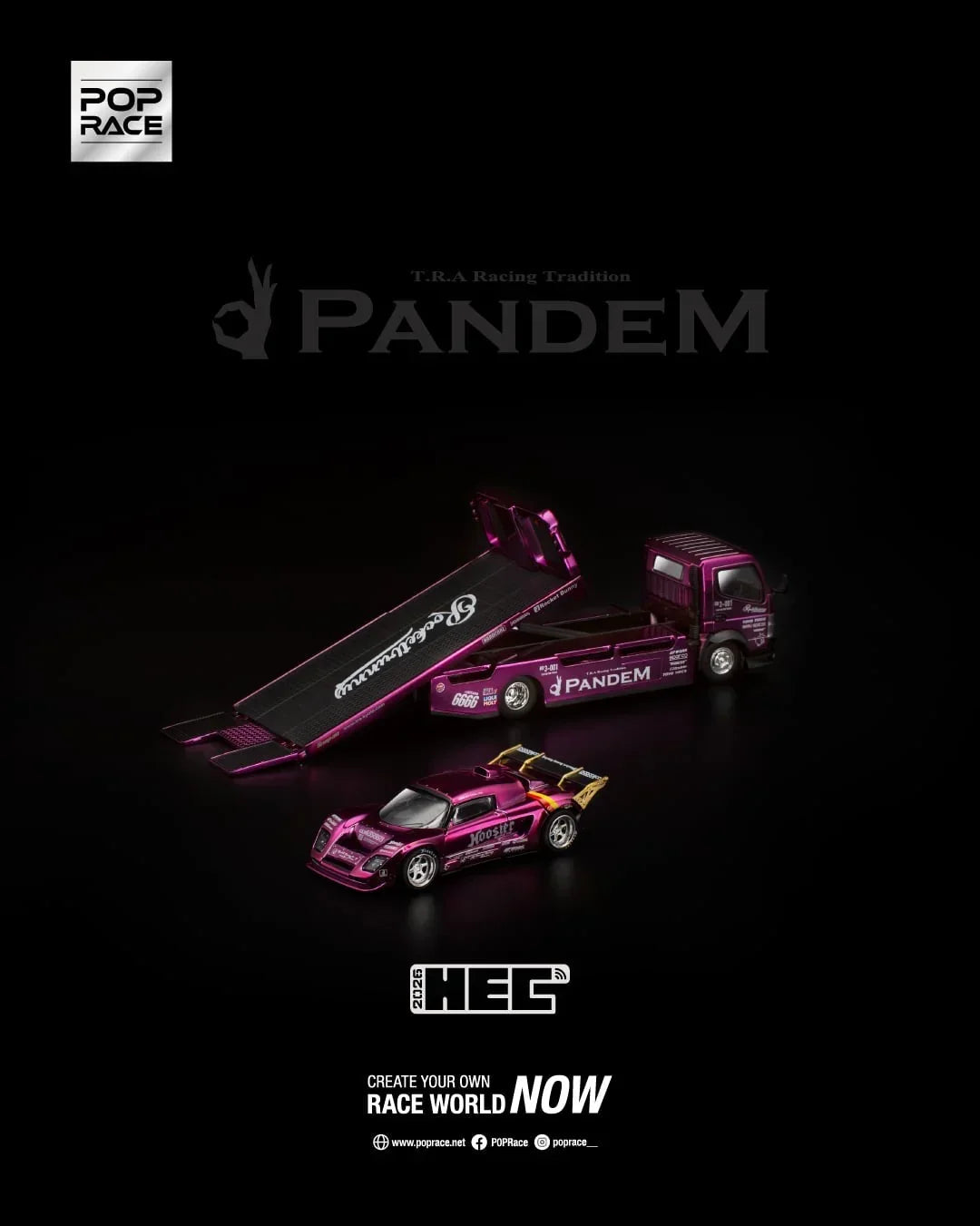 *HEC 2026* Pandem Lotus Elise Pandem Fuso-300 Rocket Bunny Racing, 1:64 Scale (Purple Chrome) collectible diecast model at Poketwheels
