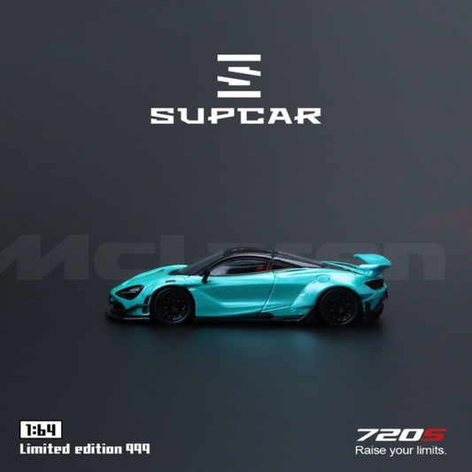 Premium scale diecast model car – SupCar McLaren 720S alloy car model, 1:64 scale (Cyan Blue) Collectible